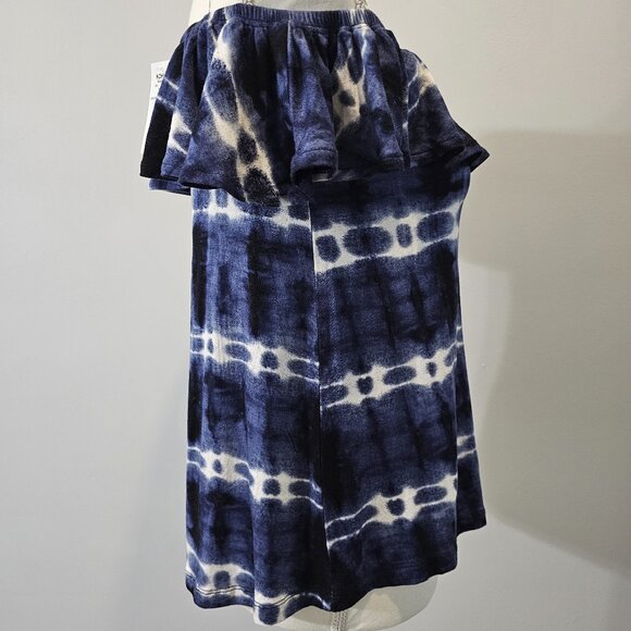 CLOUD CHASER blue TIE-DYE off shoulder TOP spandex RAYON - Picture 6 of 10